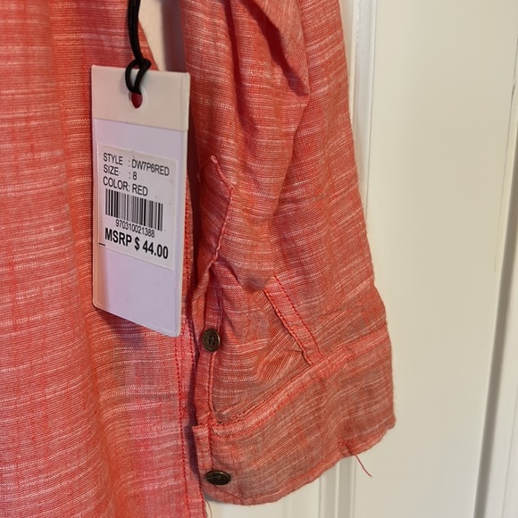 PD&C boys orange button up shirt 8 NWT - Picture 3 of 3